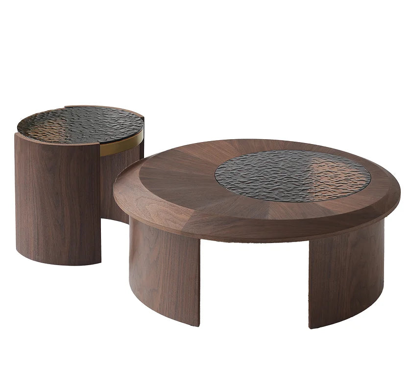 Modern Convertible Portable Round Coffee Table Set