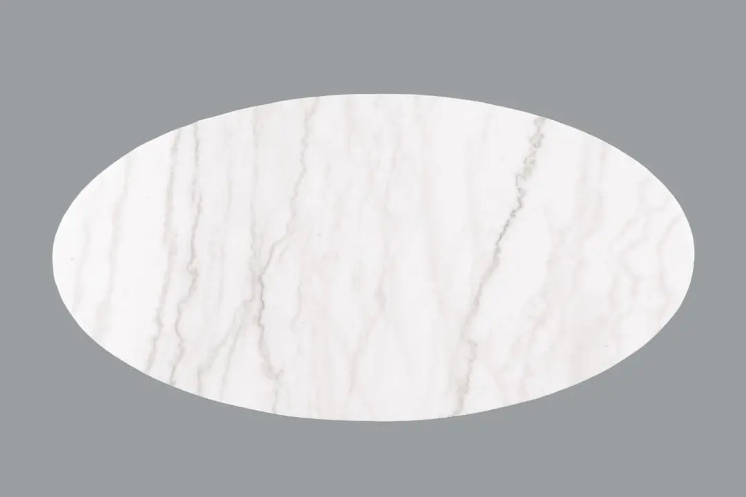 Modern Coffee Table with Marble Top Gold Accent Plinth Base Black White and Gold Finish Decorative Living Room Furniture